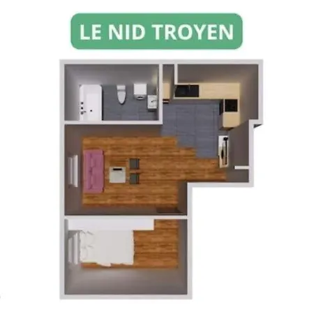 Апартаменты Le Nid Troyen I Proche Gare I Cozy & New I Hyper Centre I Rentimmo Труа